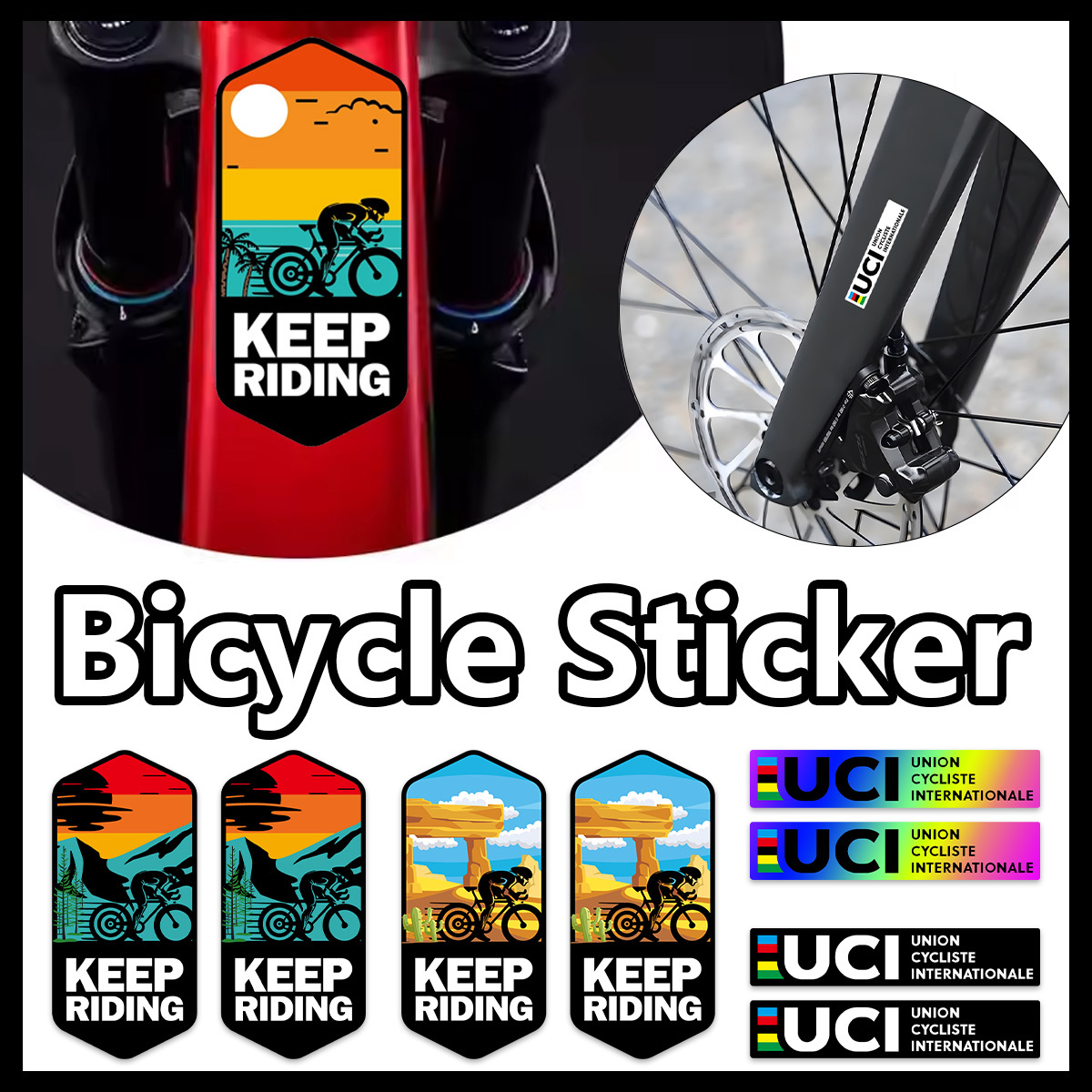 Set di Adesivi UCI Keep Riding - Mountain Biking Uci recensione e prezzo